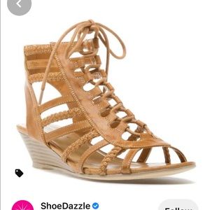 Shoe Dazzle lace up Sandals